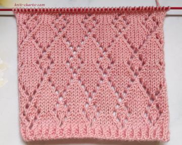 Lace Diamond Stitch Knitting Pattern