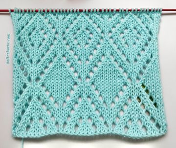 Lace Diamond Stitch Knitting Pattern