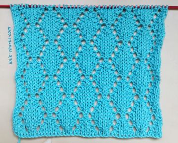 Lace Diamond Stitch Knitting Pattern