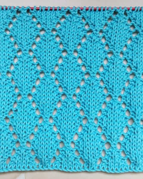 Lace Diamond Stitch Knitting Pattern