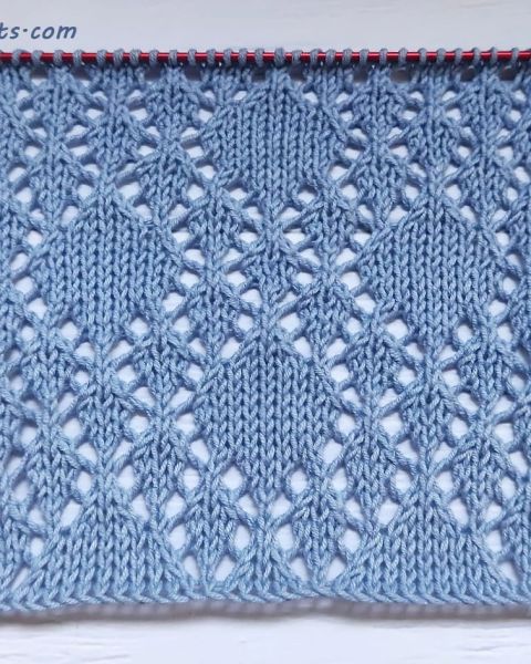 Lace Diamond Stitch Knitting Pattern