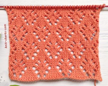 Lace Diamond Stitch Knitting Pattern