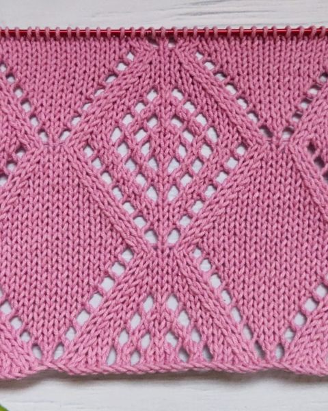 Lace Diamond Stitch Knitting Pattern