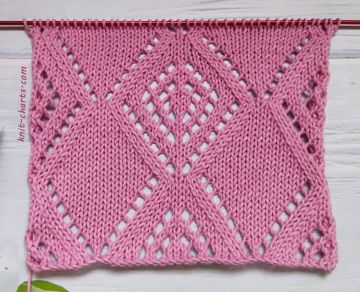 Lace Diamond Stitch Knitting Pattern