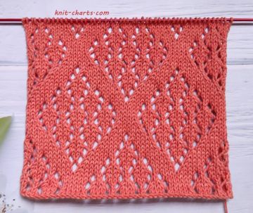 Lace Diamond Stitch Knitting Pattern