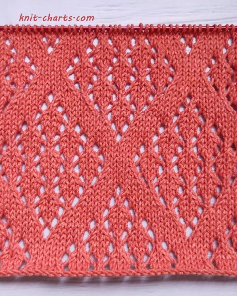Lace Diamond Stitch Knitting Pattern