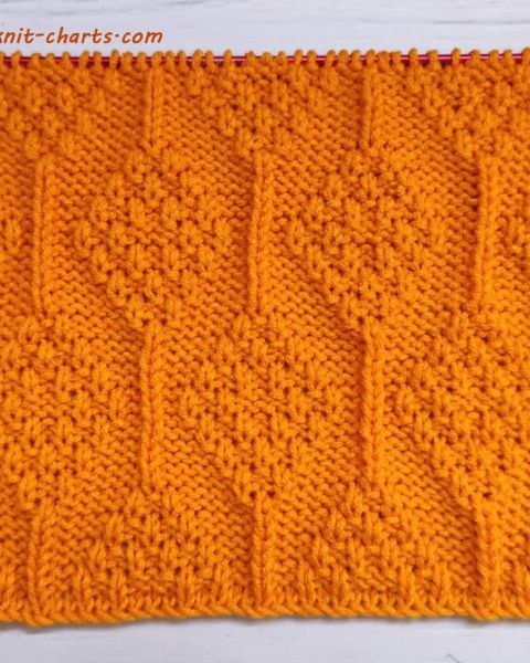 Relief Diamond Stitch Knitting Pattern