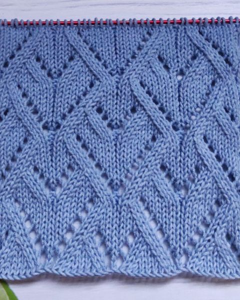 Lace Diamond Stitch Knitting Pattern
