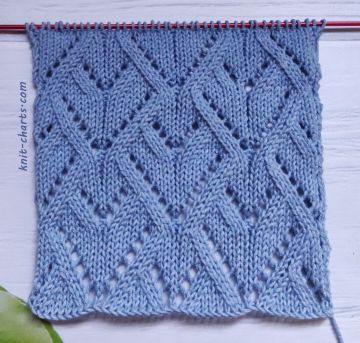Lace Diamond Stitch Knitting Pattern