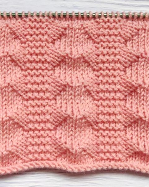 Relief Diamond Stitch Knitting Pattern