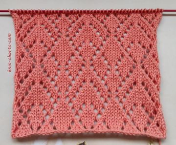 Lace Diamond Stitch Knitting Pattern
