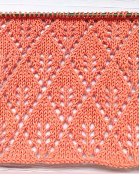 Lace Diamond Stitch Knitting Pattern