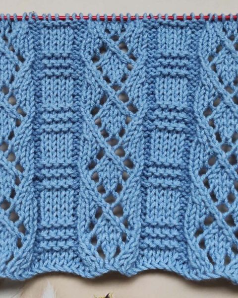 Lace Diamond Stitch Knitting Pattern