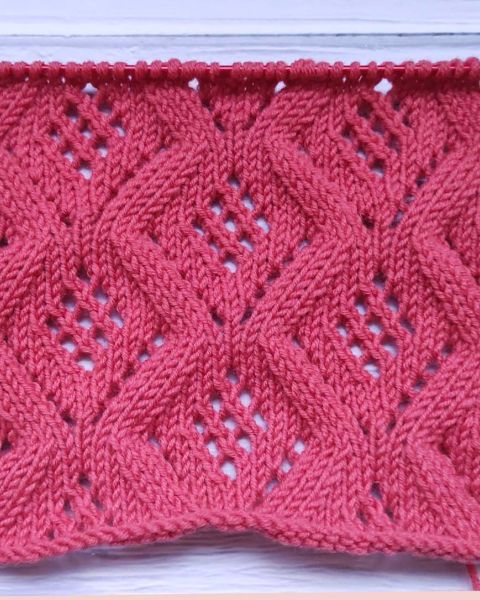 Lace Diamond Stitch Knitting Pattern