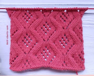 Lace Diamond Stitch Knitting Pattern