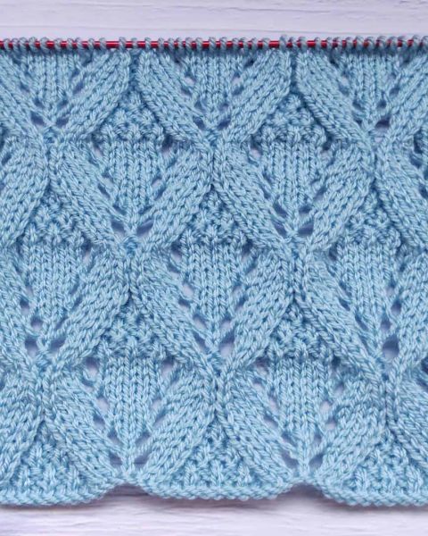 Lace Diamond Stitch Knitting Pattern