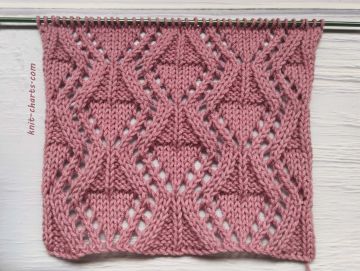 Lace Diamond Stitch Knitting Pattern