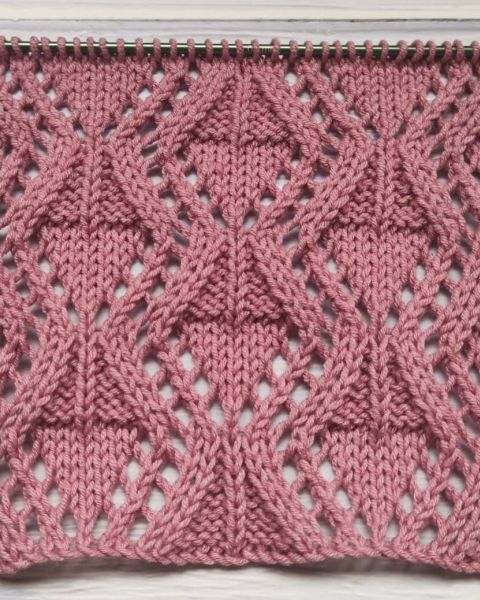 Lace Diamond Stitch Knitting Pattern