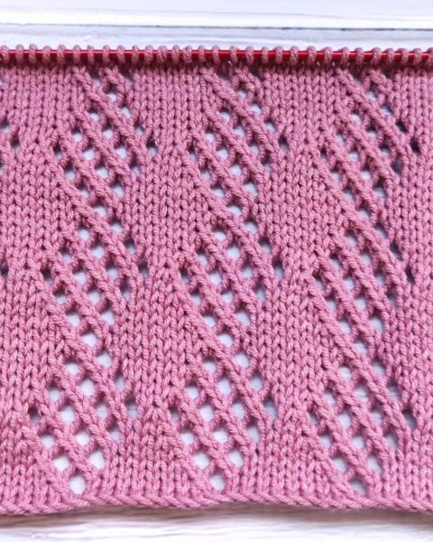 Lace Diamond Stitch Knitting Pattern