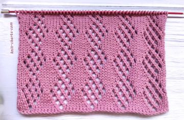 Lace Diamond Stitch Knitting Pattern