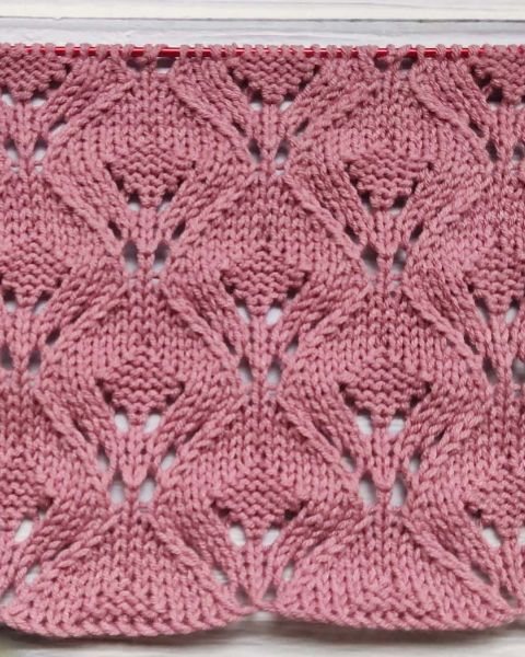 Lace Diamond Stitch Knitting Pattern