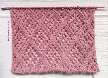 Lace Diamond Stitch Knitting Pattern