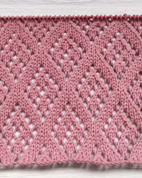 Lace Diamond Stitch Knitting Pattern