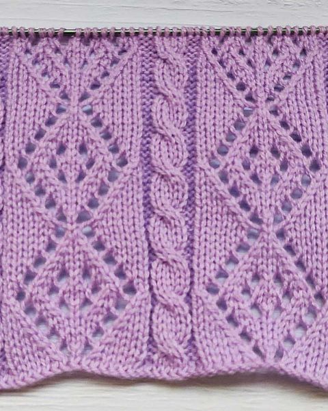 Diamond Cable Stitch knitting pattern