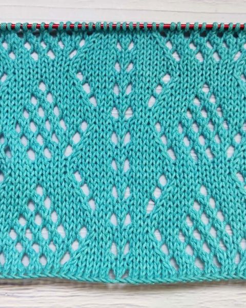 Lace Diamond Stitch Knitting Pattern