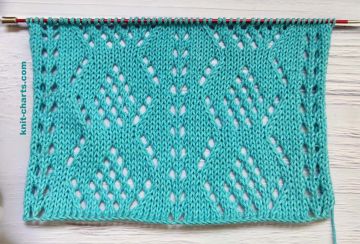 Lace Diamond Stitch Knitting Pattern