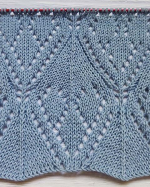 Lace Diamond Stitch Knitting Pattern