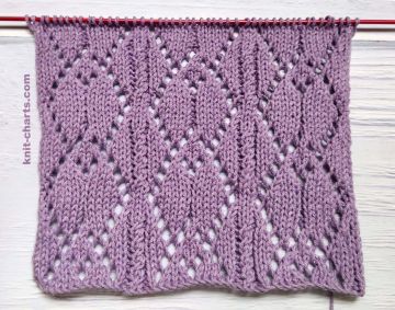 Lace Diamond Stitch Knitting Pattern