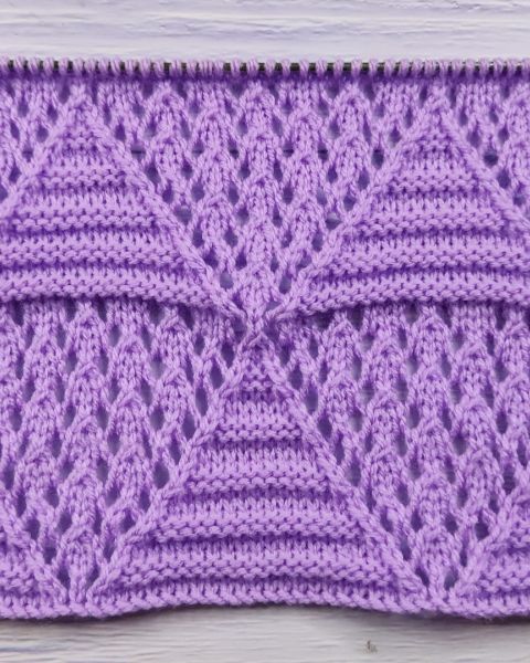 Lace Diamond Stitch Knitting Pattern