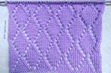 Lace Diamond Stitch Knitting Pattern