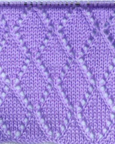 Lace Diamond Stitch Knitting Pattern