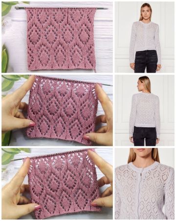 Lace Diamond Stitch Knitting Pattern