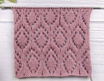 Lace Diamond Stitch Knitting Pattern