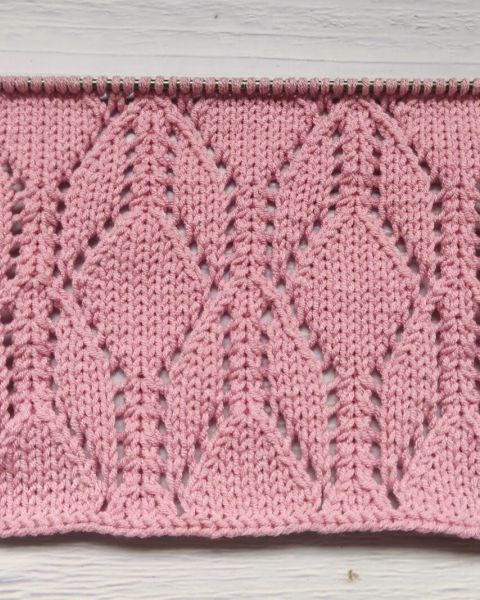 Lace Diamond Stitch Knitting Pattern