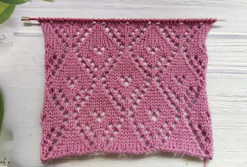 Lace Diamond Stitch Knitting Pattern