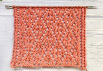 Lace Diamond Stitch Knitting Pattern