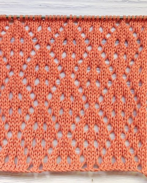 Lace Diamond Stitch Knitting Pattern