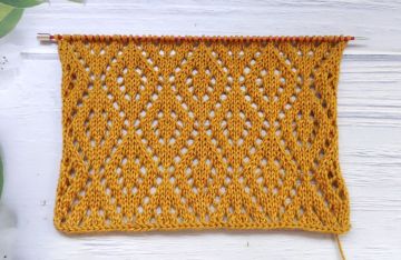 Lace Diamond Stitch Knitting Pattern