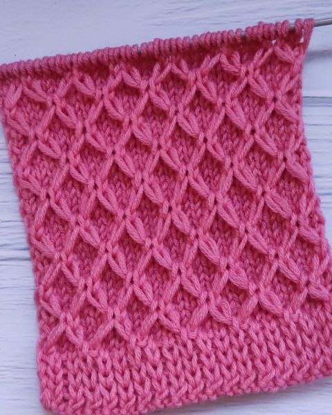 Diamond Mesh Knitting Pattern