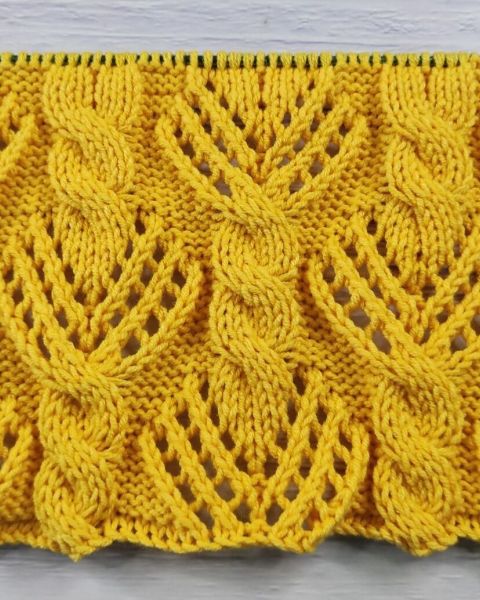 Lace Cable Stitch Knitting Pattern