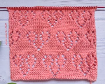 Lace Heart Stitch Knitting Pattern