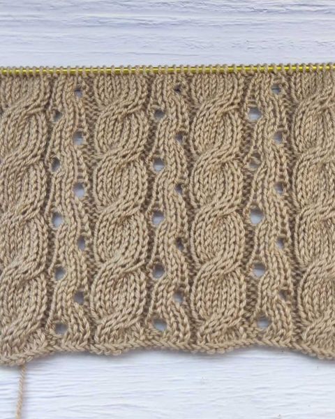 Lace Cable Stitch Knitting Pattern