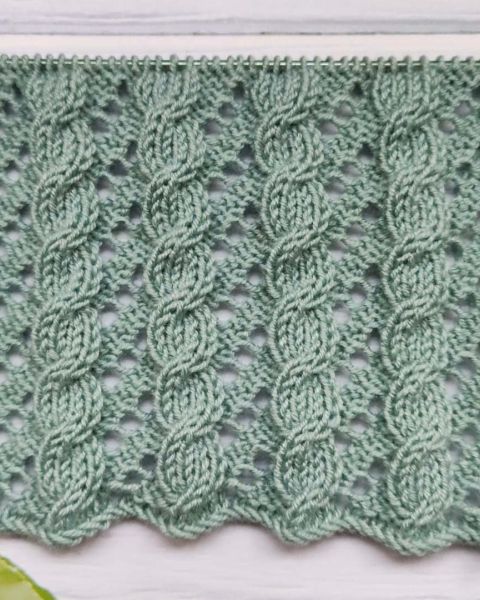 Lace Cable Stitch Knitting Pattern