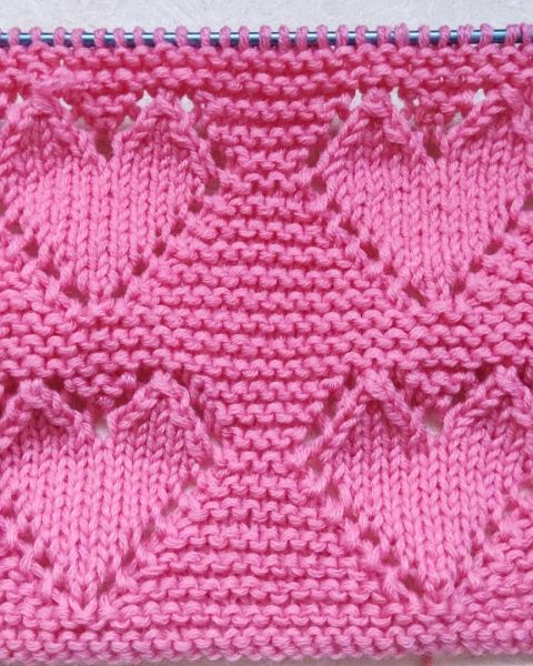 Lace Heart Stitch Knitting Pattern