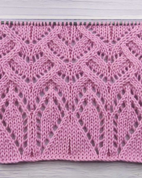Heart Lace Stitch Knitting Pattern