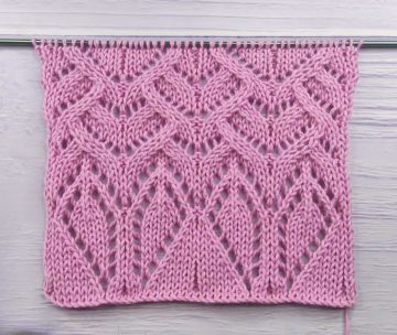 Heart Lace Stitch Knitting Pattern